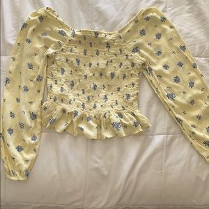 Baby hello ditsy floral ruched top